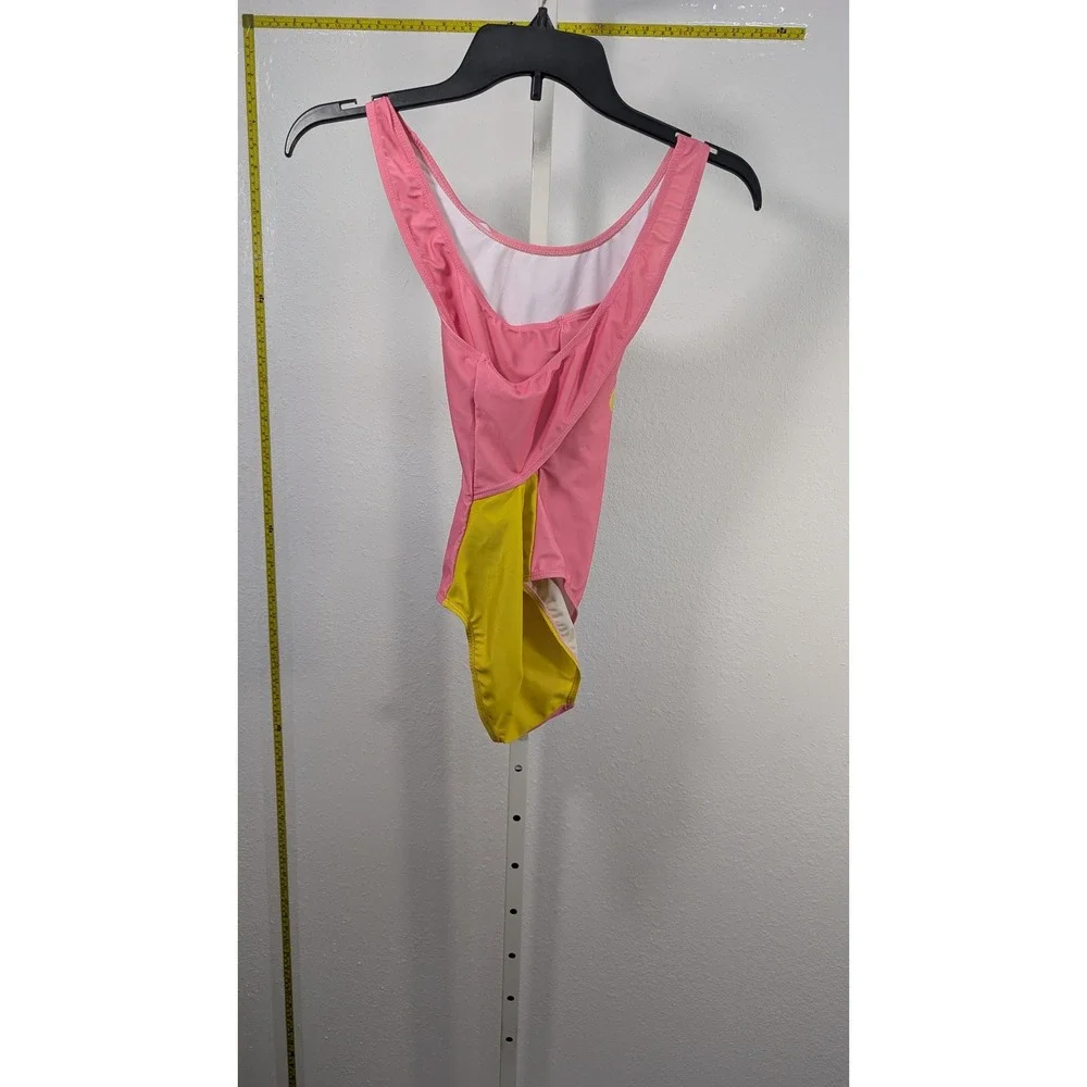 Banana Boat Girls Pink‎ Yellow Squeeze the Day One Piece Swimsuit Size 10/12